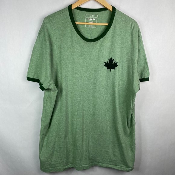 Roots Other - Roots Canada Mens Short Sleeve Cotton Graphic T Shirt  Green  Size XXL